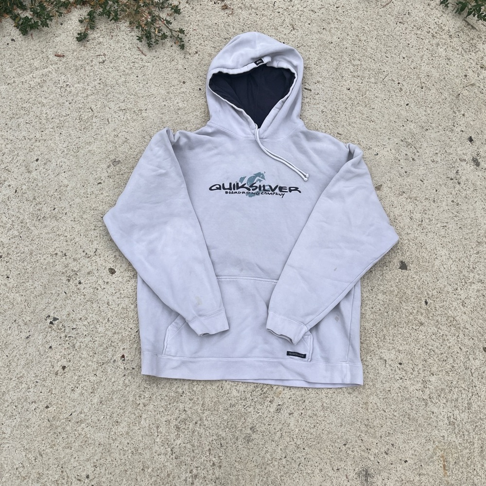 QuickSilver Medium y2k hoodie grey white